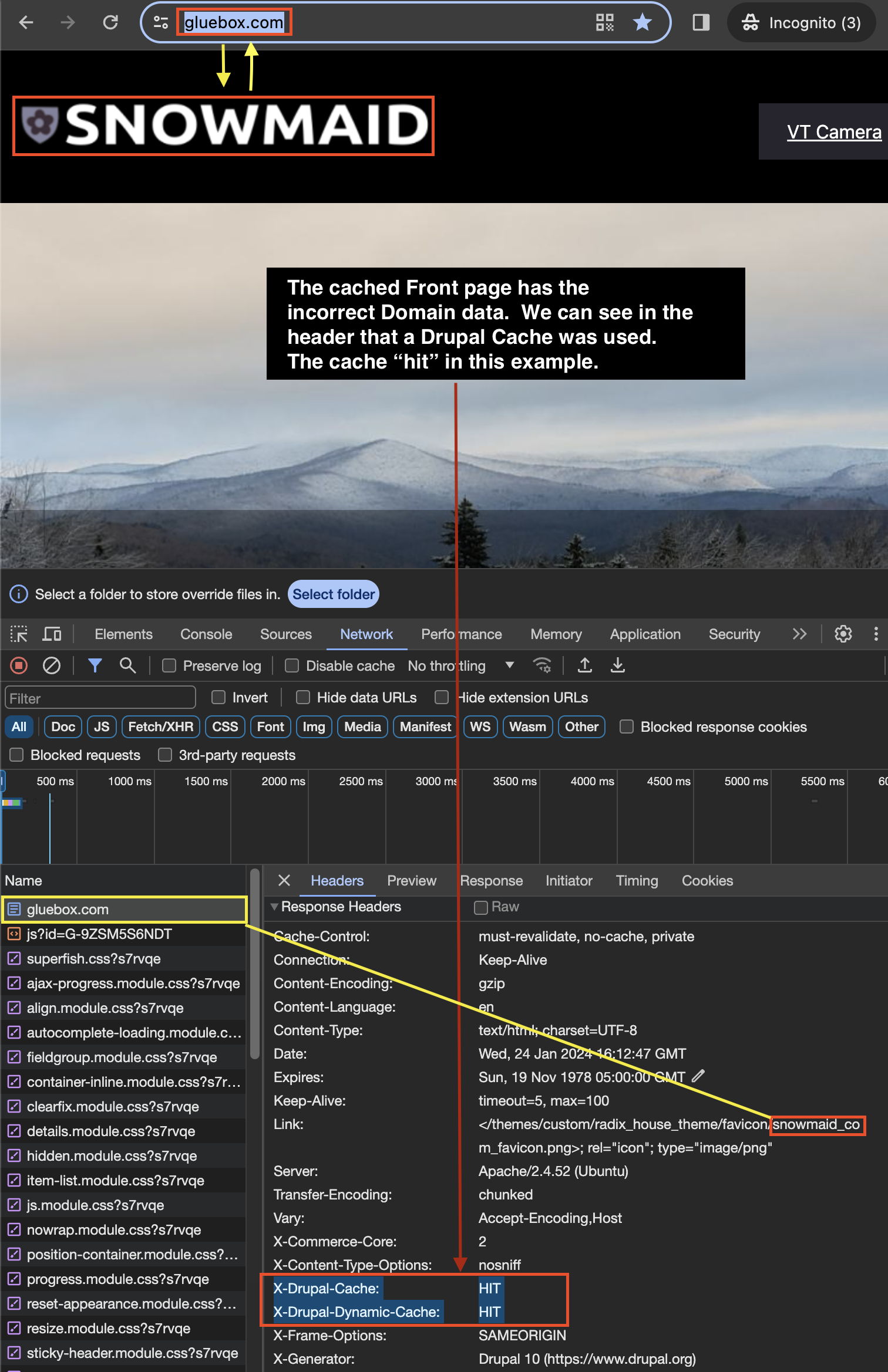 Cache Issues Incorrect Content