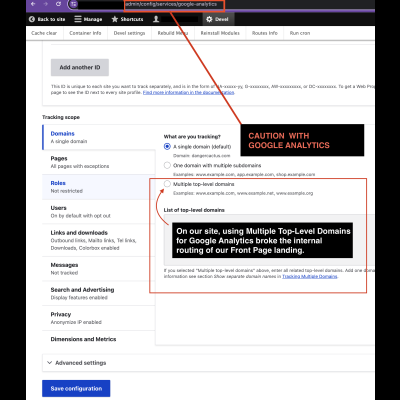 Google Analytics Domain Settings